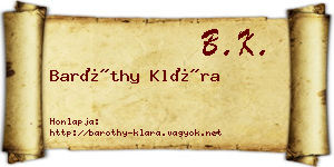 Baróthy Klára névjegykártya