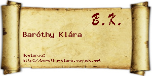 Baróthy Klára névjegykártya